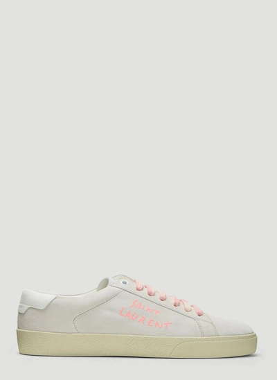 Saint Laurent Court Classic Sl/06 Embroidered Sneakers In White