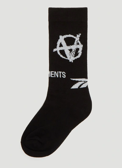Vetements X Reebok Anarchy Socks In Black | ModeSens