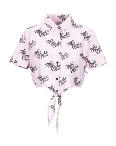 Gcds Checked Shirt In Pink