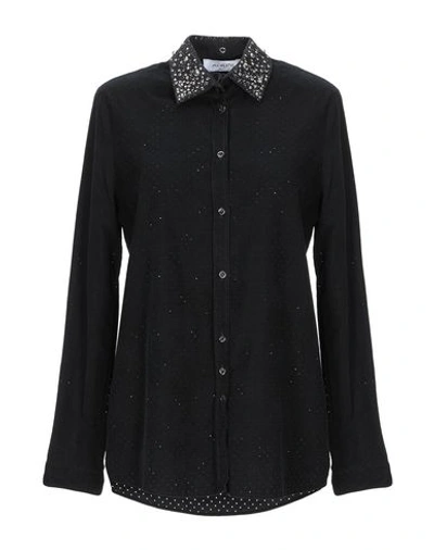 Aglini Solid Color Shirts & Blouses In Black
