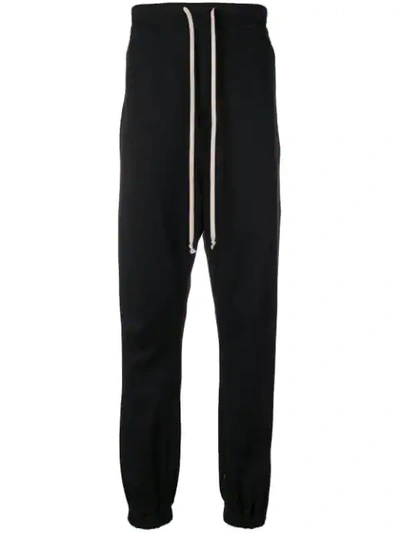 Rick Owens Plain Track Trousers In 09 Black