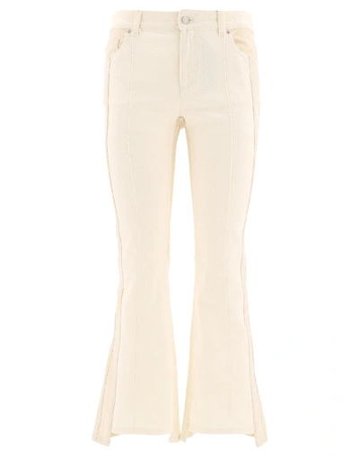 Alexander Mcqueen Flared Cropped Jeans In White