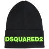 DSQUARED2 DSQUARED2 LOGO PATCH RIBBED BEANIE