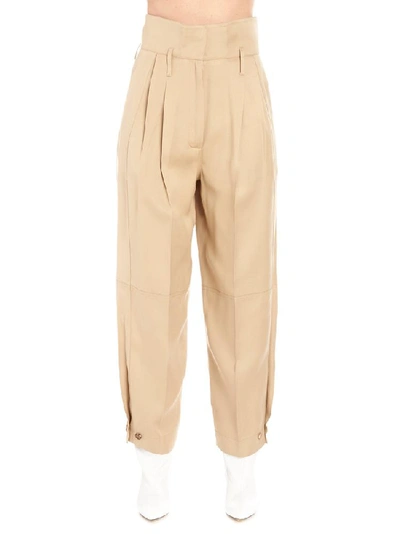 Givenchy High Flared Waist Military Trousers In Beige