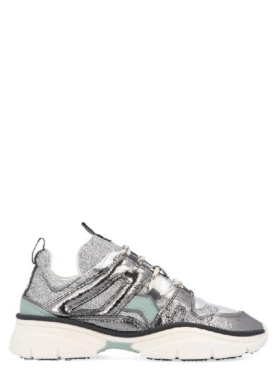 Isabel Marant Kindsay Metallic Panelled Sneakers In Silver | ModeSens