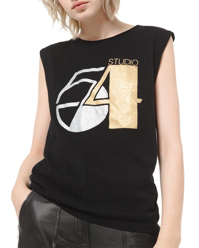 Michael Kors Cashmere Glitter Print T-shirt In Black