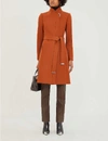 TED BAKER Embellished-trim wool-blend wrap coat,27557589