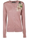 DOLCE & GABBANA FLOWER EMBELLISHED CARDIGAN,11017632