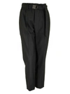 BRUNELLO CUCINELLI TROPICAL LUXURY WOOL BOY FIT CIGARETTE TROUSERS WITH PRECIOUS D-RING BELT,11017300