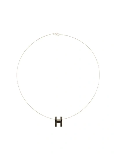 Hermes Hermès  H Logo Necklace - Silver