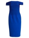 Ahluwalia Off-the-shoulder Dégradé Beaded Dress In Cobalt