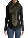 Charlotte Simone Popsicle Fox Fur Stole In Khaki Green