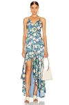 PATBO FLORAL BELTED MAXI DRESS,PTAB-WD37