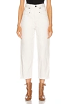 Isabel Marant Daliska Cropped Cotton Denim Pants In Ecru