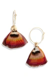 Gas Bijoux Bermude Feather Hoop Earrings In Multi/ Orange