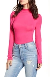 Endless Rose Ribbed Mock Neck Top In Pink