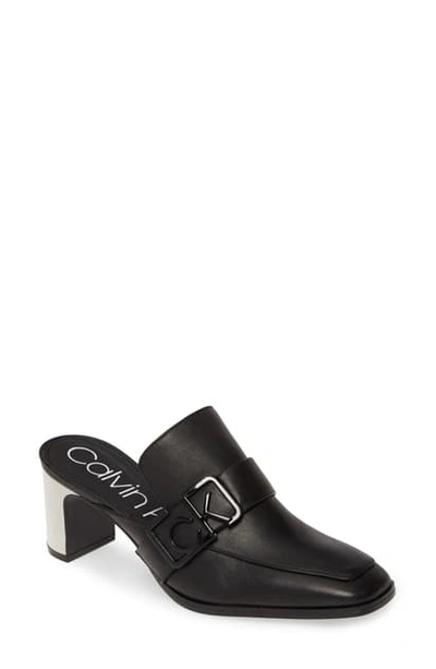 Calvin Klein Dacy Block-heel Mules Women's Shoes In Black