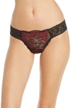 Hanky Panky Bloomsbury Original Rise Thong In Black/ Cranberry