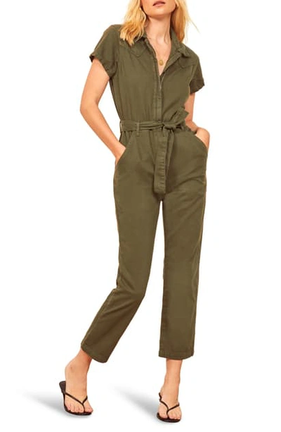 Reformation Kenny Boiler Jumpsuit In Army