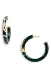 Gas Bijoux Cobra Hoop Earrings In Malachite Green