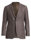 Saks Fifth Avenue Collection Houndstooth Wool & Silk Sportcoat In Brown