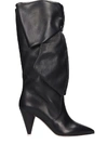 ATTICO HIGH HEELS BOOTS IN BLACK LEATHER,11018183