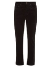 SAINT LAURENT STRAIGHT-CUT CROPPED CORDUROY trousers,11017800