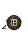 BALMAIN LARGE BLACK DISCO SHOULDER BAG W/GOLD METAL LOGO,11017989