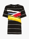 ANGEL CHEN ANGEL CHEN FRINGE DETAIL STRIPE T-SHIRT,AW1902031BLACK14122705