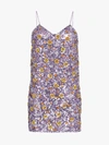 ASHISH ASHISH FLORAL SEQUIN MINI DRESS,D011LILAC13979590