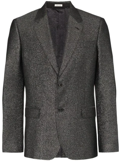 Alexander Mcqueen Single-breasted Wool-blend Suit Jacket In Silver