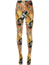 RICHARD QUINN RICHARD QUINN ALL-OVER PRINT SOCK LEGGINGS - 橘色