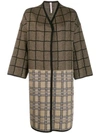 ANTONIO MARRAS CHECK CONTRAST PANEL COAT