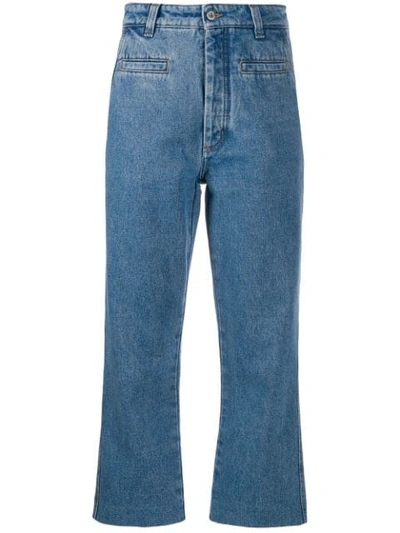 Loewe Cropped Straight Jeans In Blue