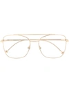 FENDI FENDI EYEWEAR AVIATOR-FRAME GLASSES - 金色