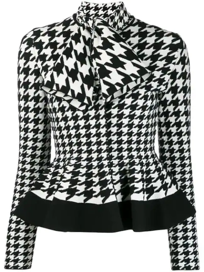 Alexander Mcqueen Houndstooth Patterned Knitted Top - 白色 In White ,black