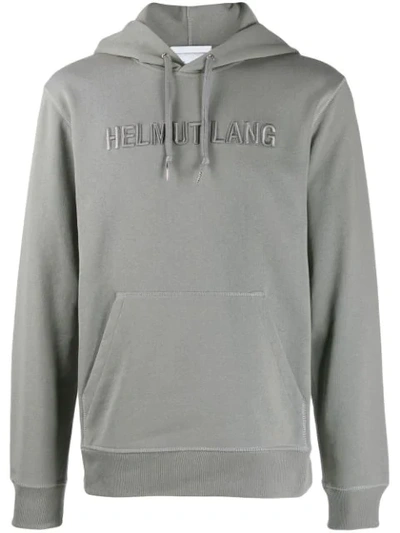 Helmut Lang Raised Embroidery Standard Hoodie In Grey