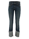 R13 Cropped And Distressed Skinny Fit Jeans In Denim