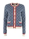 GUCCI GG JACQUARD KNIT CARDIGAN,11018594