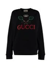 Gucci White Tennis Logo Sweatshirt In Black
