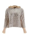 PINKO KNIT HOODIE WITH SEQUINS,11019255