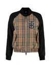 Burberry Monogram Motif Vintage Check Bomber Jacket In Beige