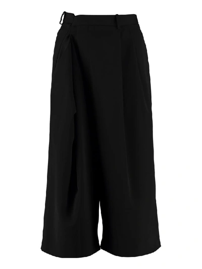 Maison Margiela Wool Blend Culotte Pants In Black