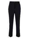 Ferragamo High Waist Jersey Trousers With Jewel Button In Blue