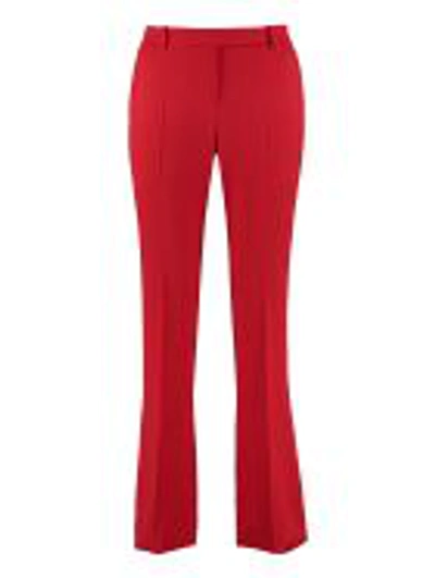 Alexander Mcqueen Virgin Wool Tailored Trousers In Red