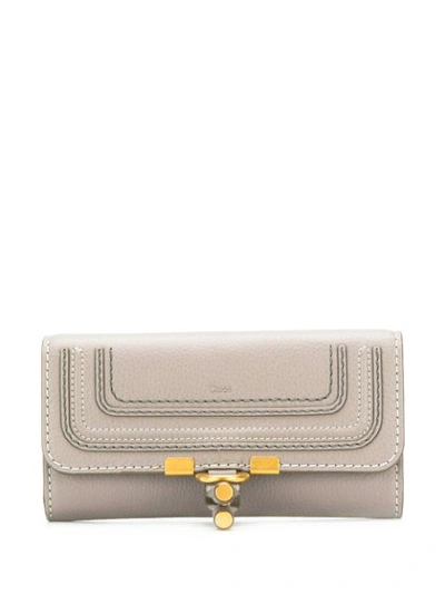 Chloé Marcie Fold-over Wallet In Grey