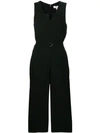 Michael Michael Kors V-neck Wide Leg Jumpsuit In Black