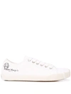 Maison Margiela Tabi Logo Canvas Low-top Sneakers In White