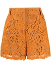 N°21 Nº21 SHORTS AUS SPITZE - ORANGE