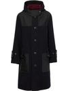 BURBERRY BURBERRY DOUBLE-FACED WOOL BLEND DUFFLE COAT - 蓝色